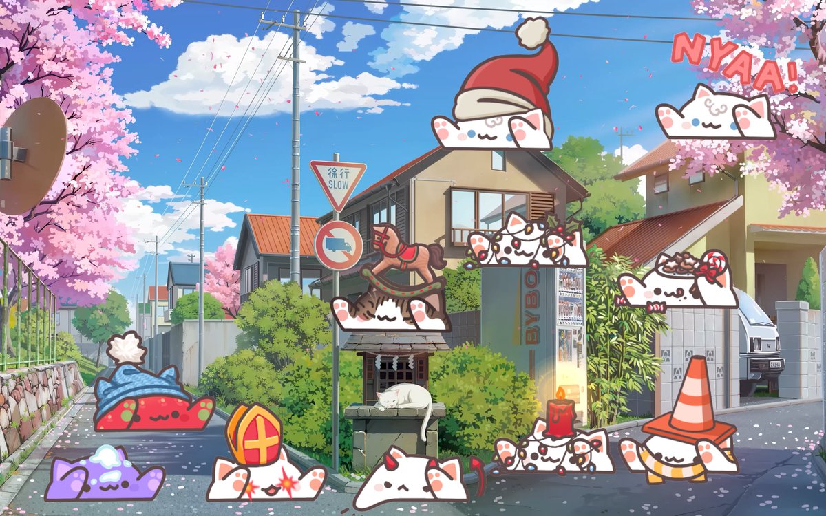 Street full of bongo cats